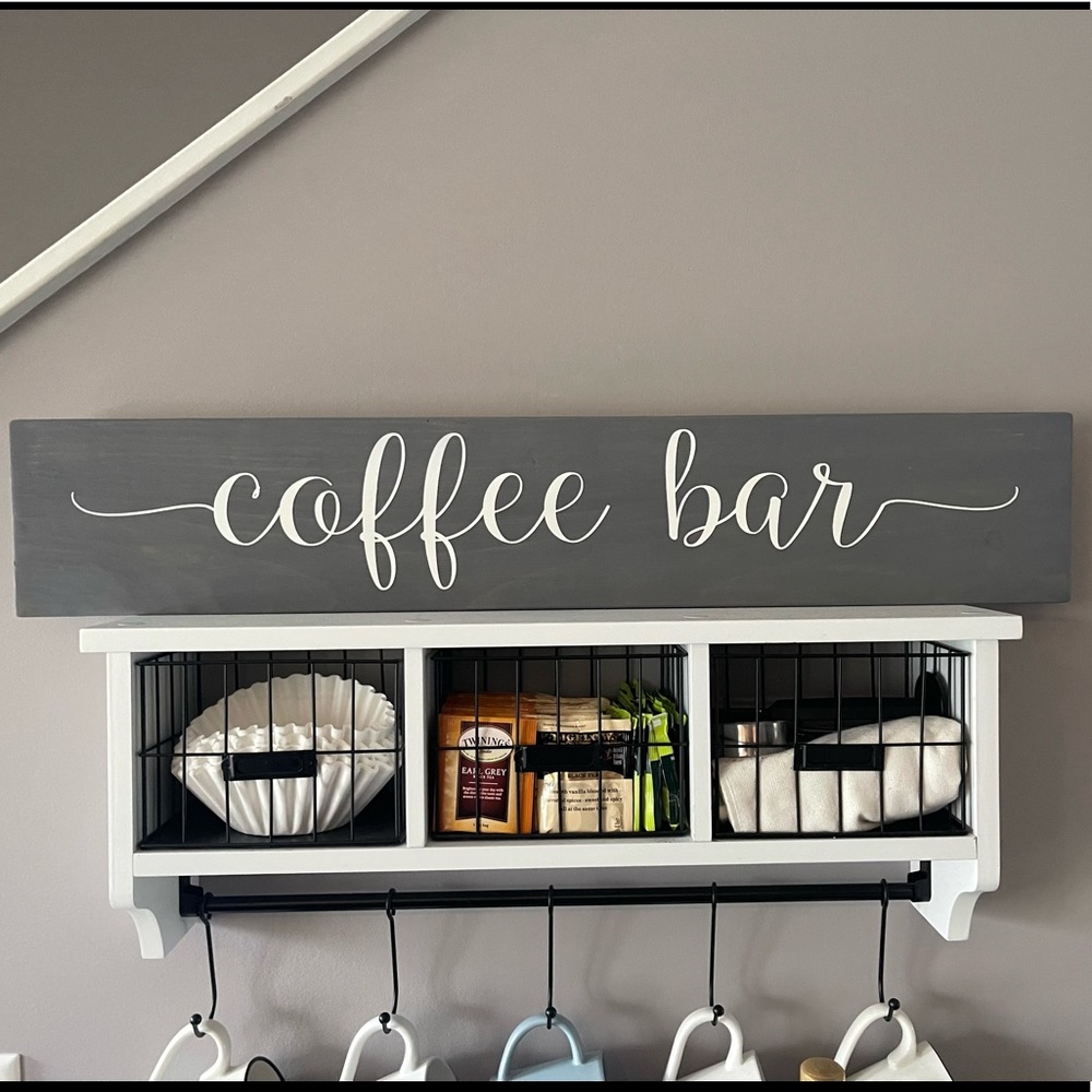 Gray Coffee Bar Sign